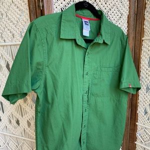North Face Green Button Up Short Sleeve Shirt